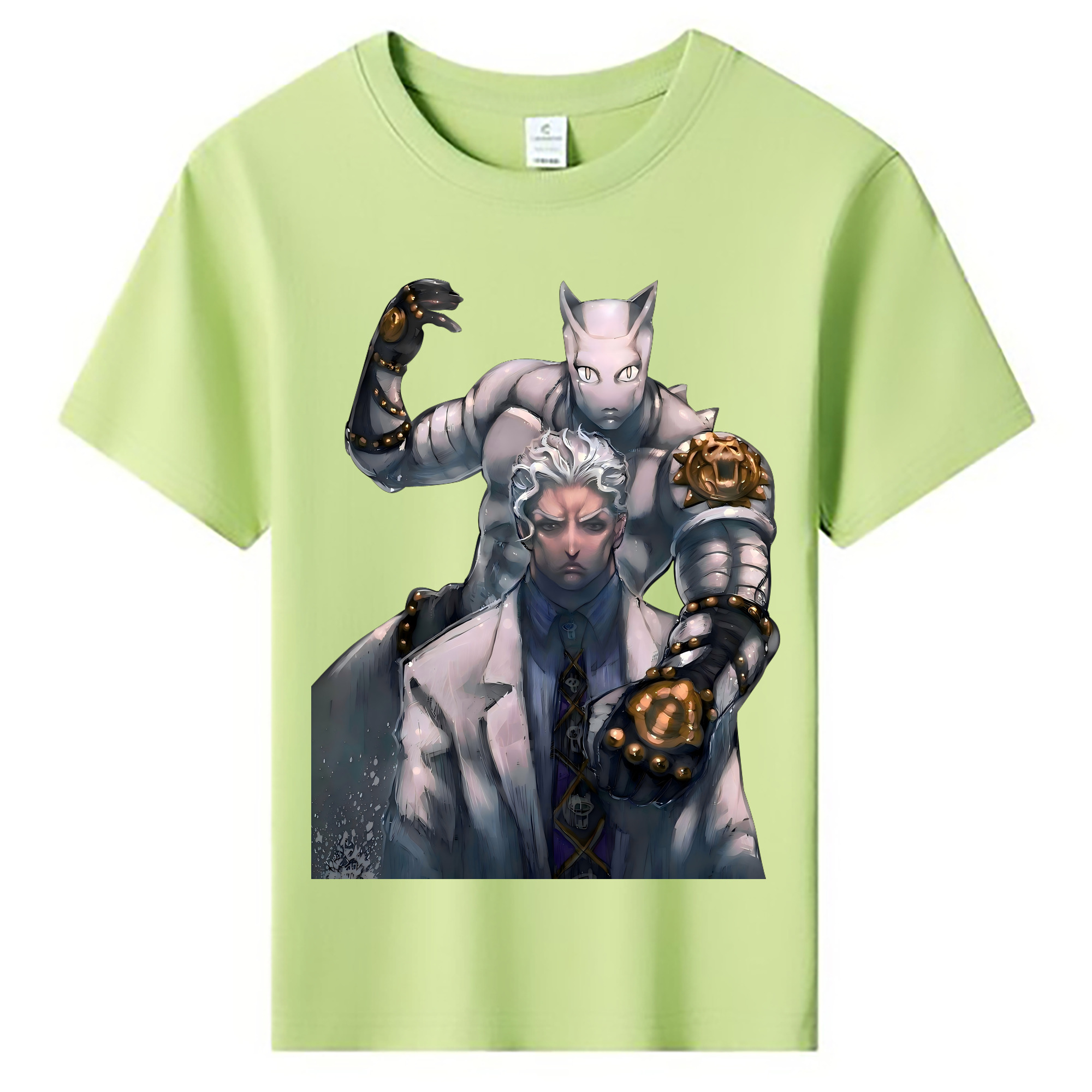 （画像用） ジョジョの奇妙な冒険 きら よしかげ JoJo's Bizarre Adventure Kira Yoshikage 綿100％キッズTシャツ（フロントプリント）